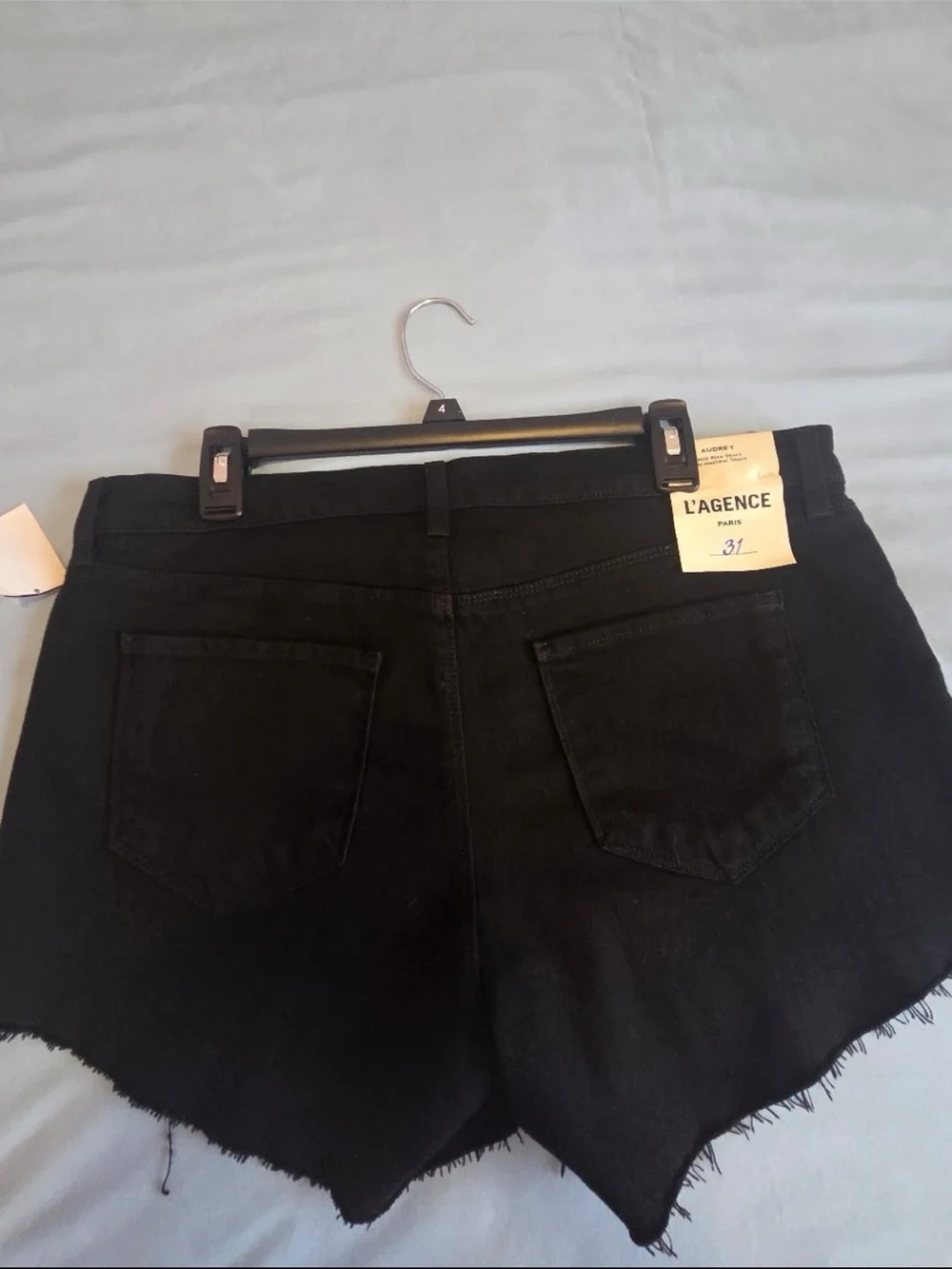 L'Agence shorts Audrey mid rise cutoff  denim black size 31